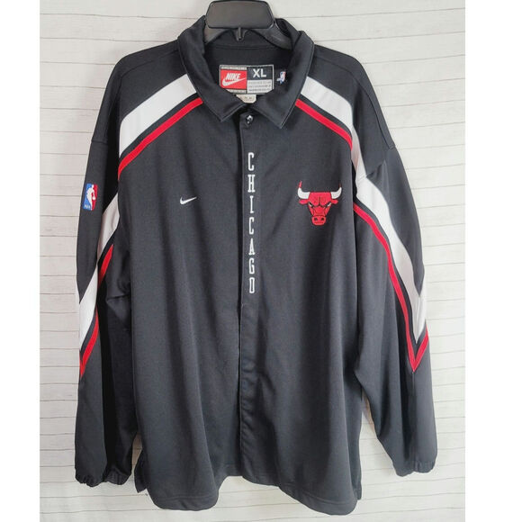 NIKE NBA Team Vintage Chicago Bulls Warm Up Shooting Jacket in Black, sz XL - Picture 1 of 16